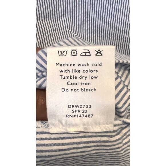 Draper James Seersucker Ruffle Button Shift Dress Women’s Size 0 Blue Striped - Picture 6 of 6